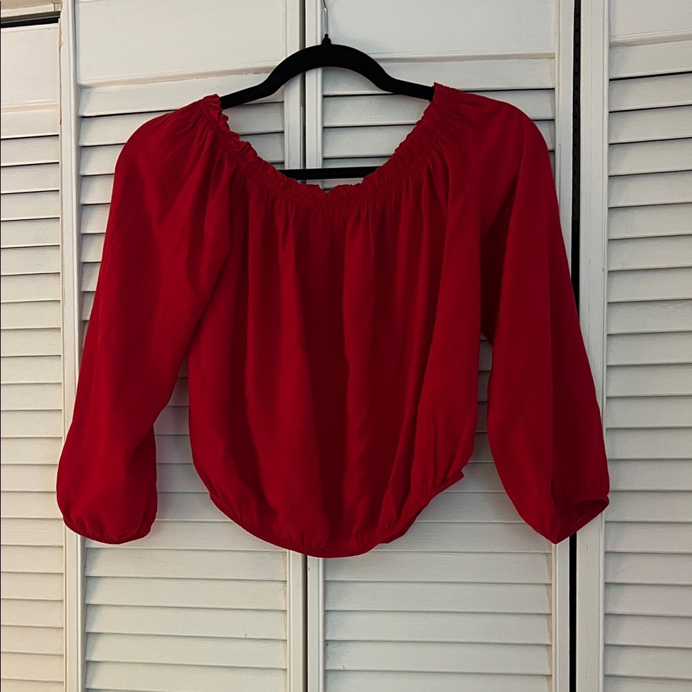 Brandy Melville Off the Shoulder Red Blouse
